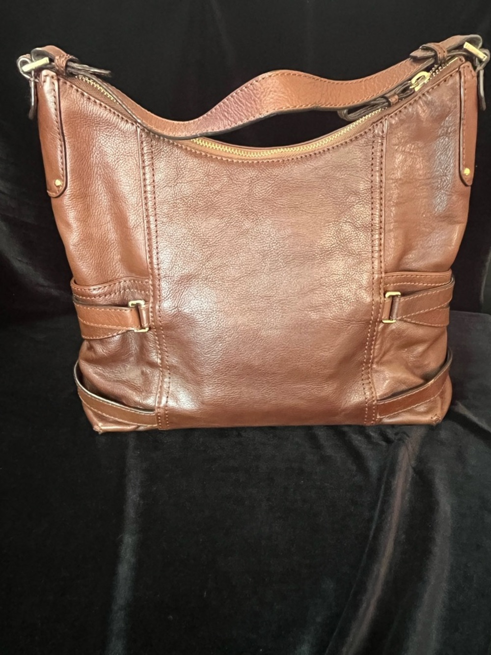 Michael Kors Gansevoort Chocolate Brown Leather Shoulder Bag - Picture 4 of 11